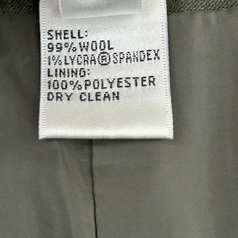 TALBOT'S Womens Italian Wool Lined Dress Pants Olive Green Stretch Size 14P - Picture 10 of 11